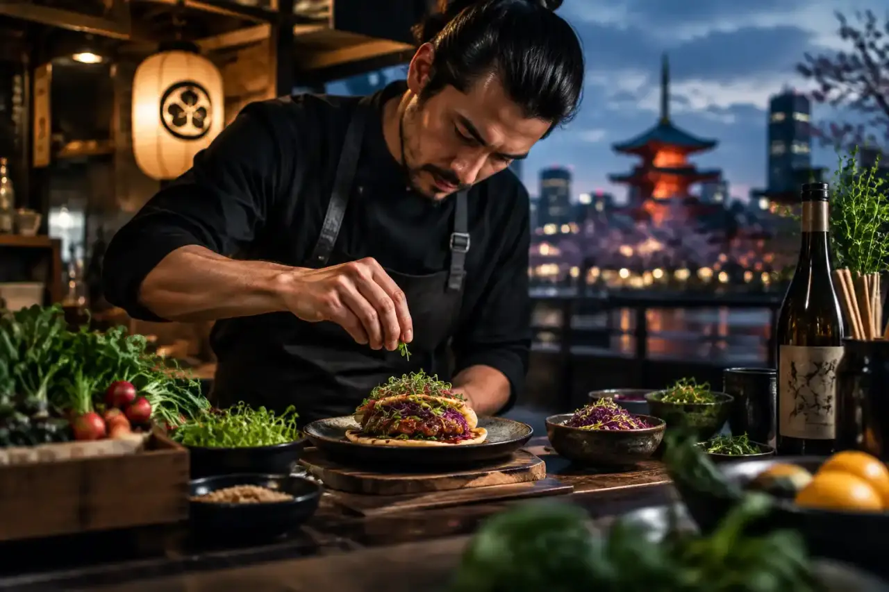 Street food gastronomique préparée avec des ingrédients locaux