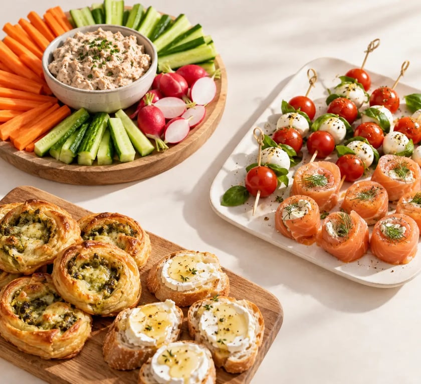Apéro recette rapide : assortiment de bouchées froides et chaudes prêt en 30 minutes