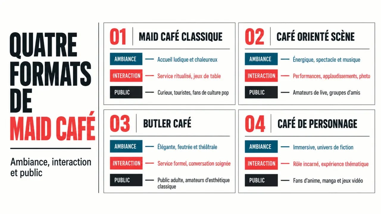 Comparaison des différents types de maid café japonais