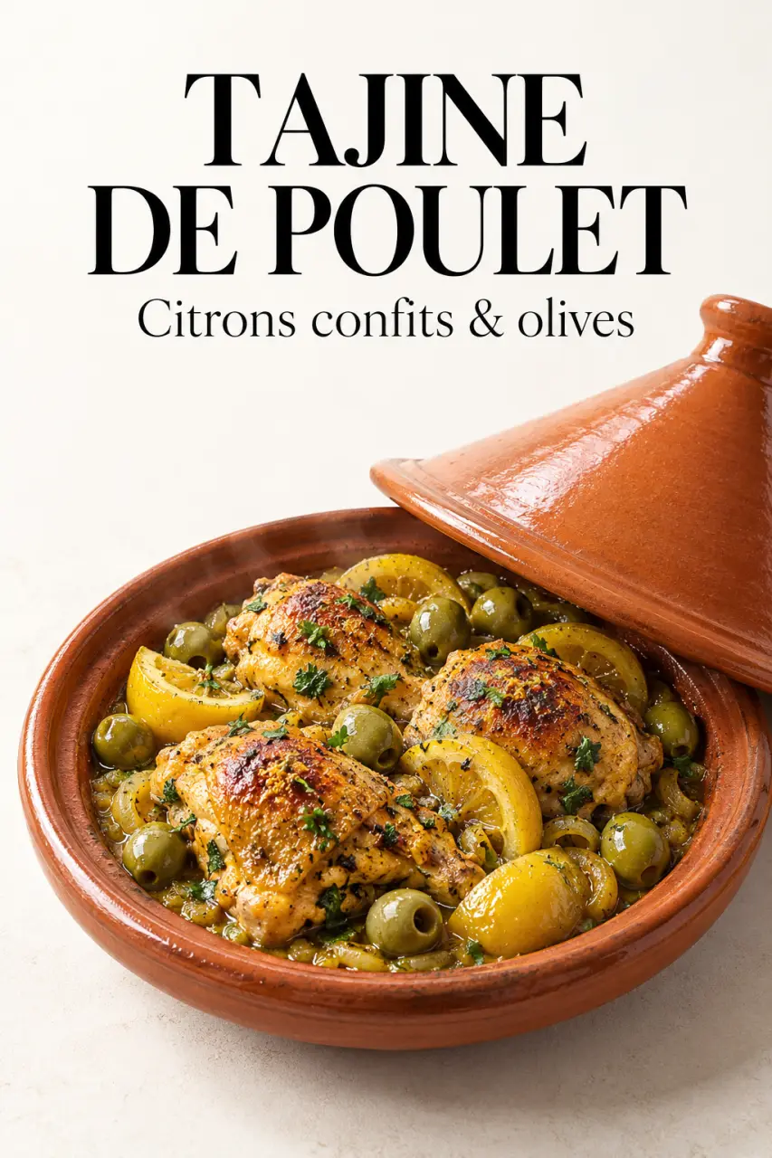 Cuisine marocaine recettes : tajine de poulet aux citrons confits et aux olives