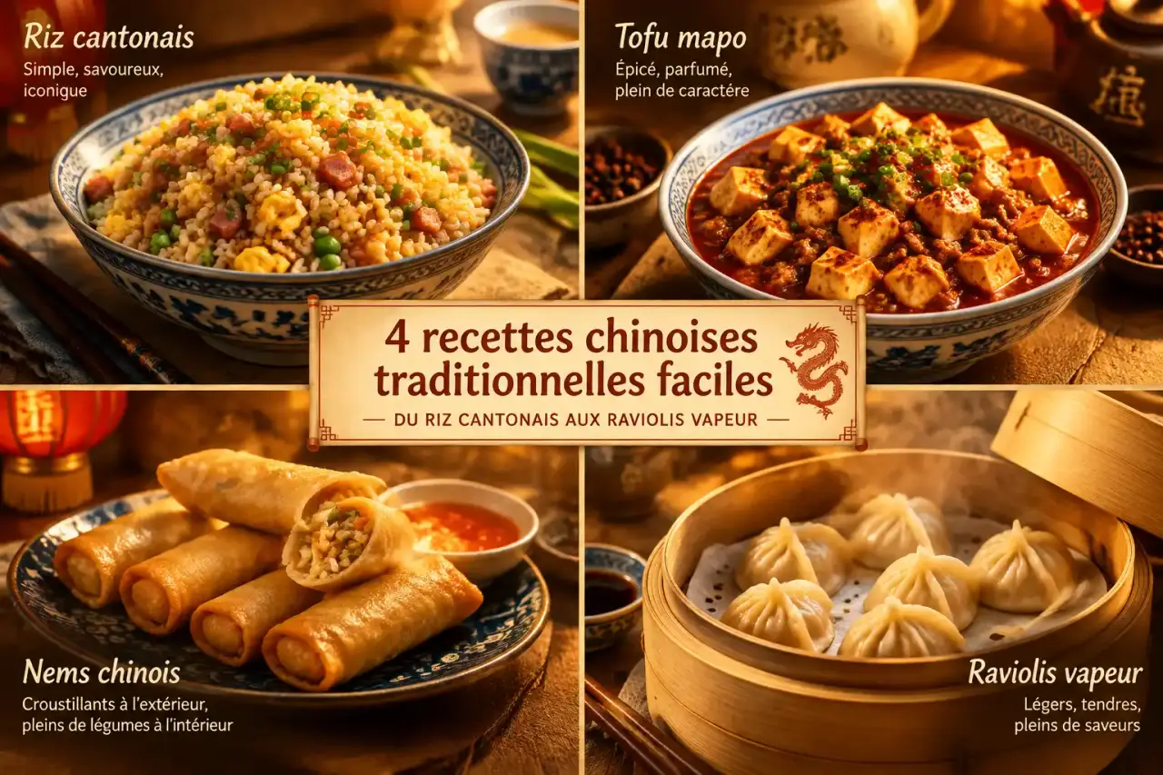 4 recettes chinoises traditionnelles faciles, du riz cantonais aux raviolis vapeur