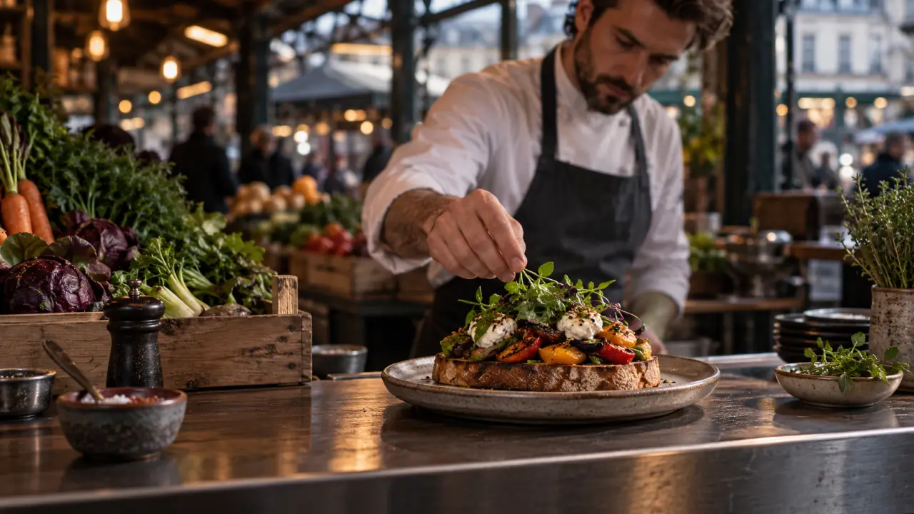 Plat de street food gastronomique préparé avec des produits locaux