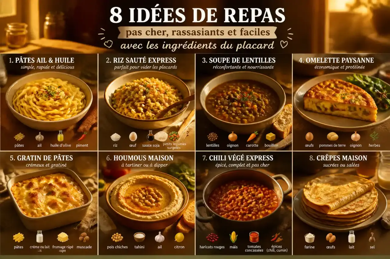 8 idées de repas pas cher, rassasiants et faciles avec les ingrédients du placard