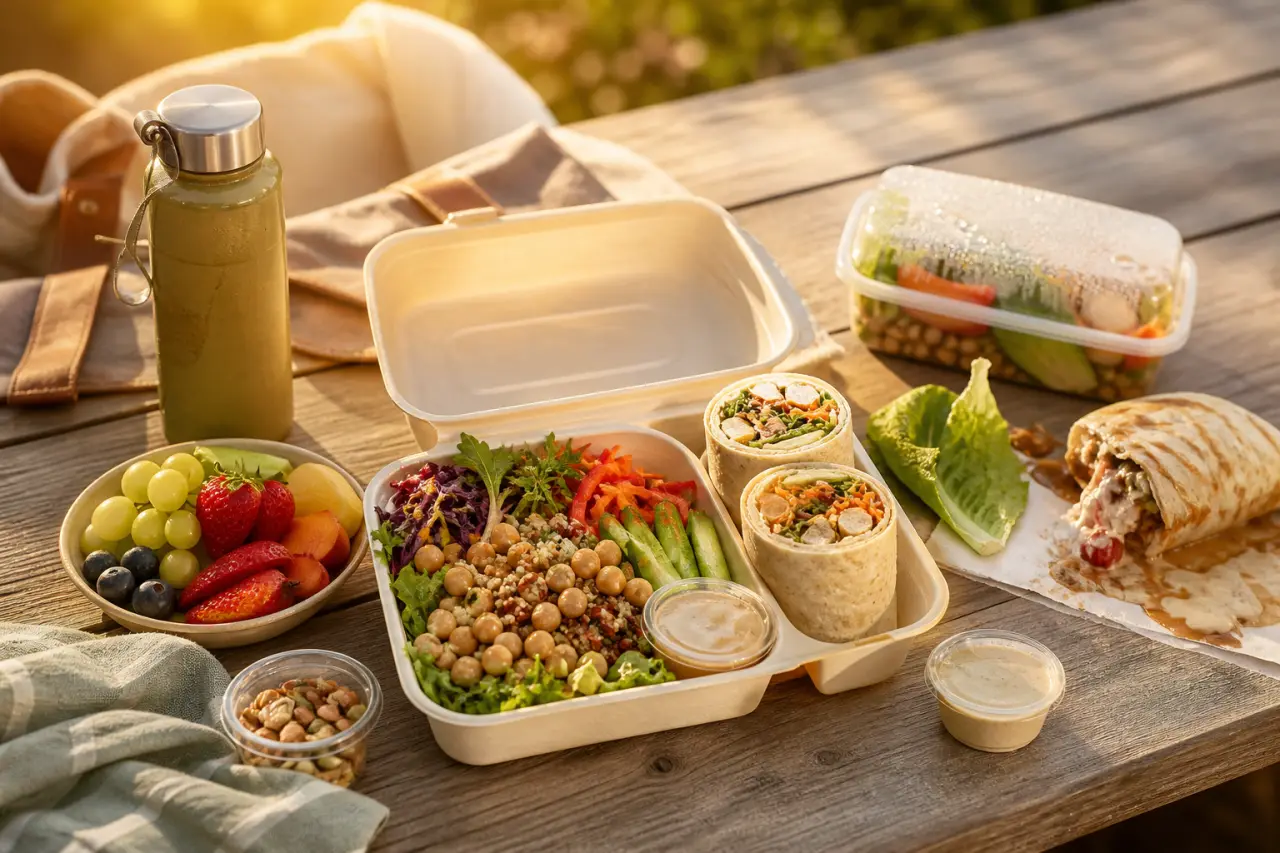 Repas froid à emporter : salades complètes, wraps et erreurs qui ramollissent tout
