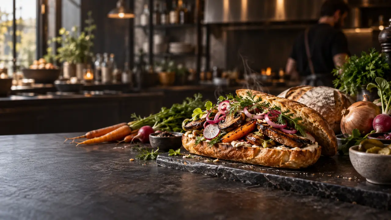 Plat de street food gastronomique préparé avec des produits locaux