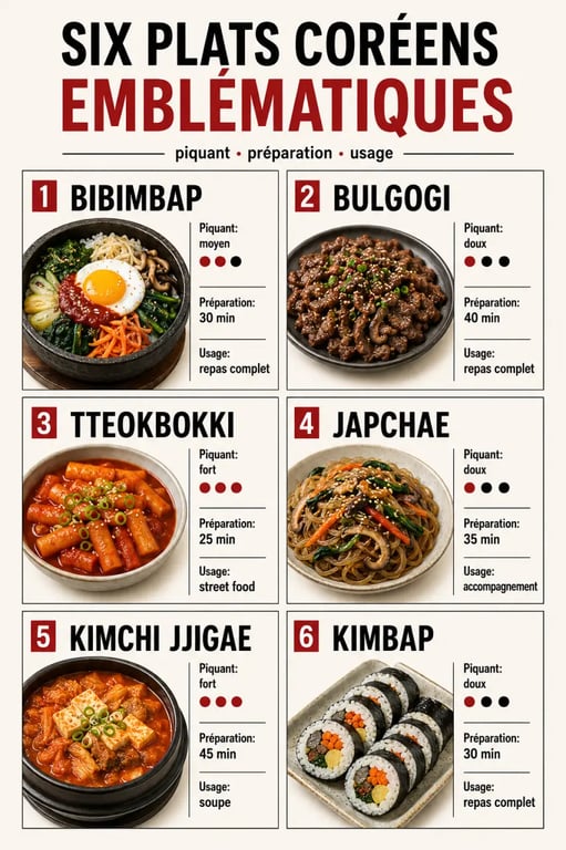 Cuisine coreenne recettes : panorama comparatif des plats coréens incontournables, du bibimbap au kimbap